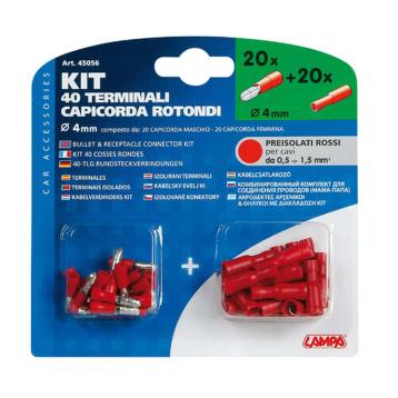 Kit 40 terminali-capicorda rotondi - Rosso