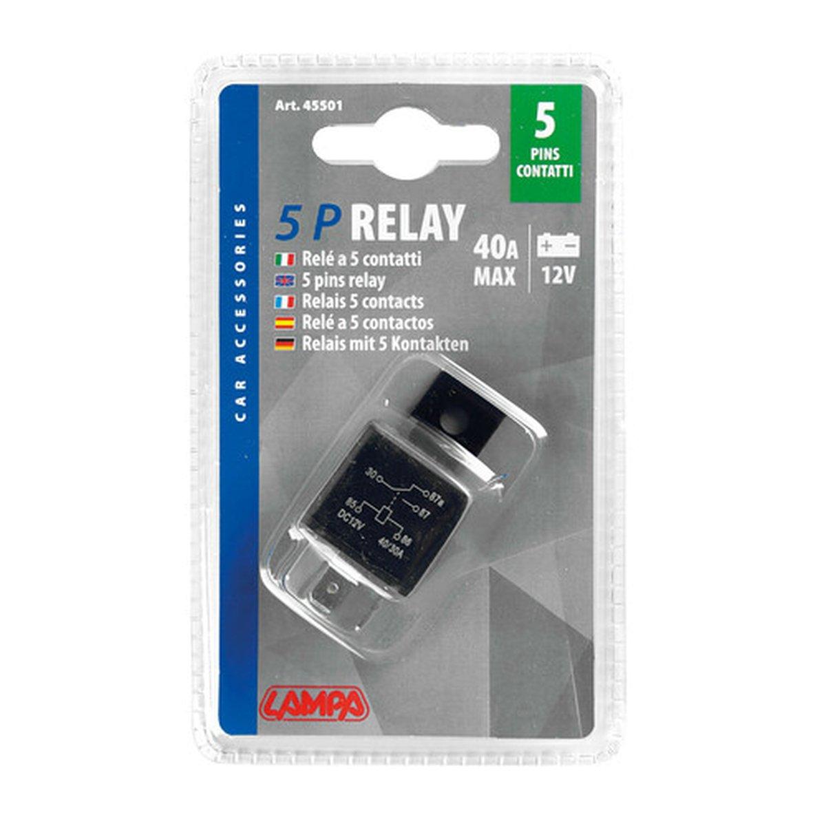 Relay universale 5 contatti - 12V - 30A