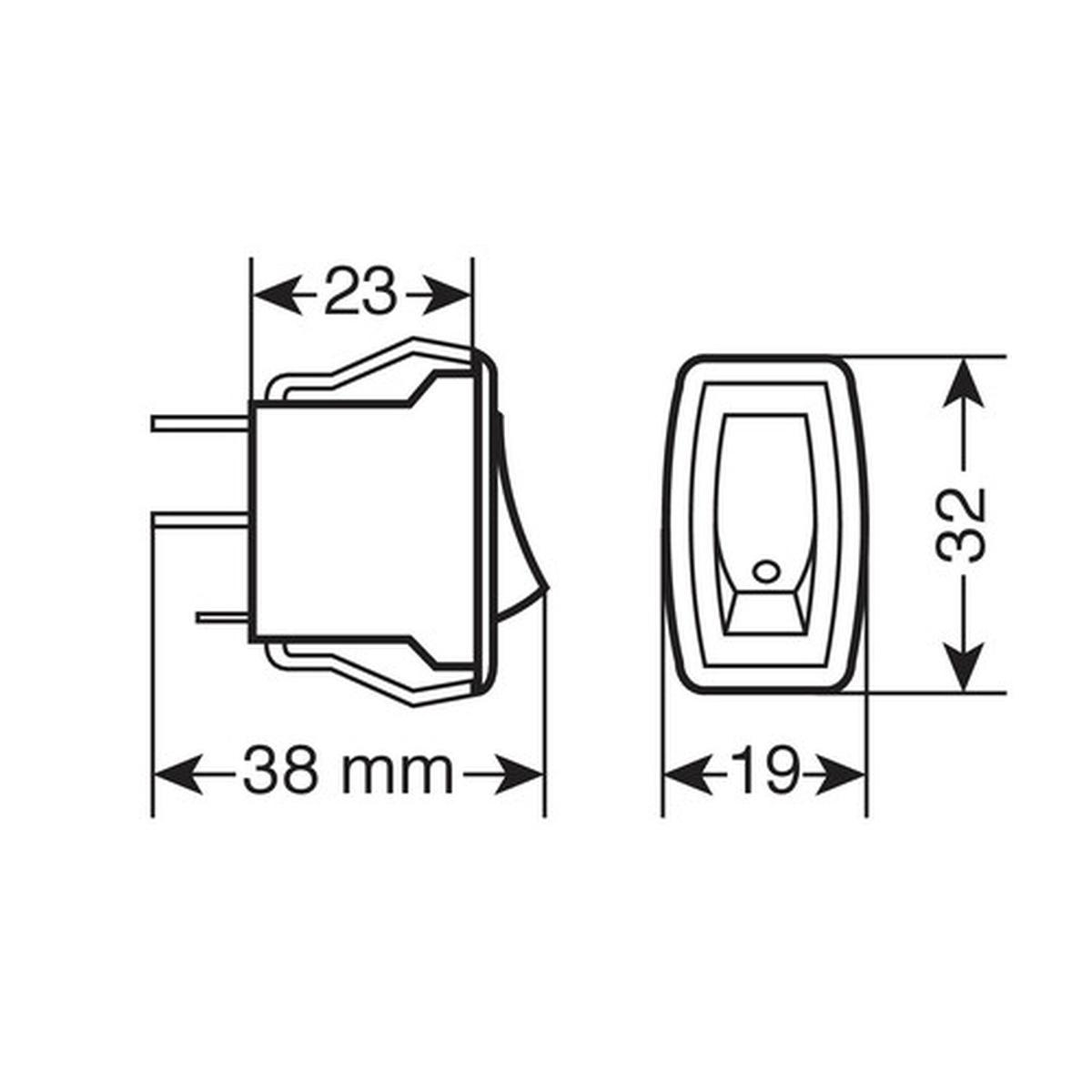 Interruttore con led - 12/24V - Verde