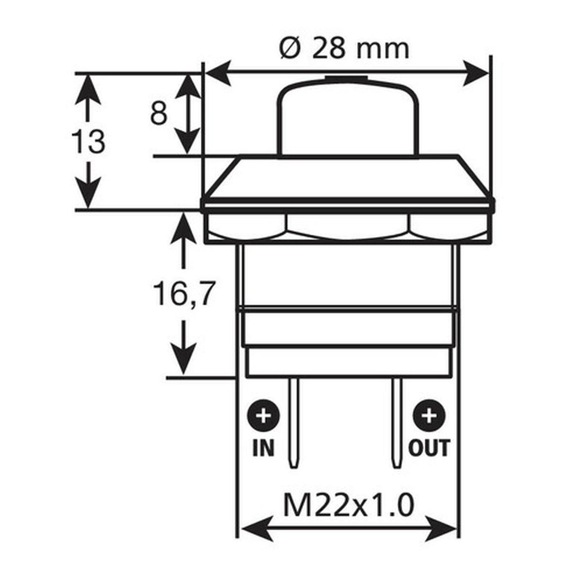 Interruttore a pulsante - 12/24V - 10A