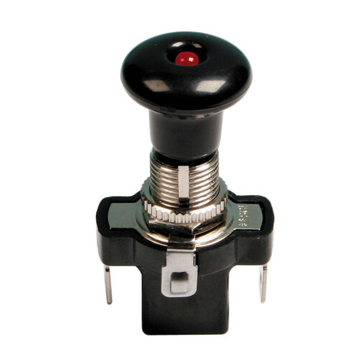 Interruttore tira/spingi a led - 12V - Rosso - 10A