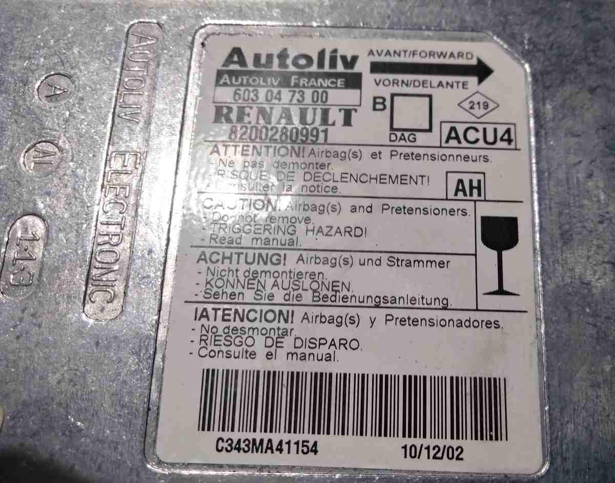 CENTRALINA AIRBAG RENAULT MEGANE 2005 8200280991<br />