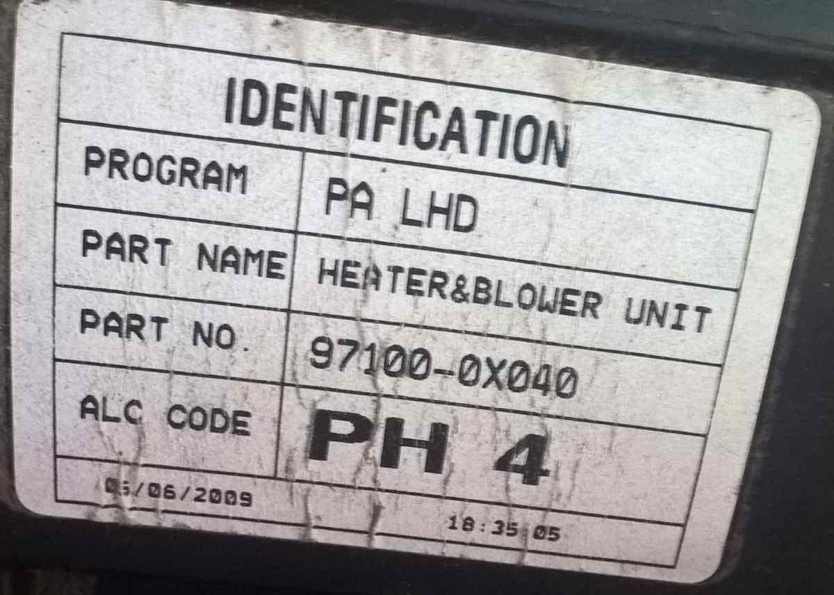 CONVOGLIATORE STUFA HYUNDAI I 10 2010 971050X011<br />