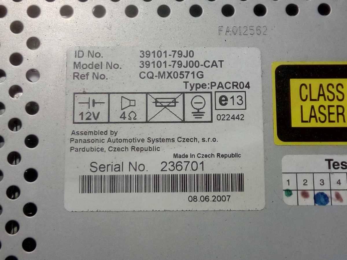 AUTORADIO DA SCODIFICARE FIAT SEDICI 1.9 MJT  71768553<br />