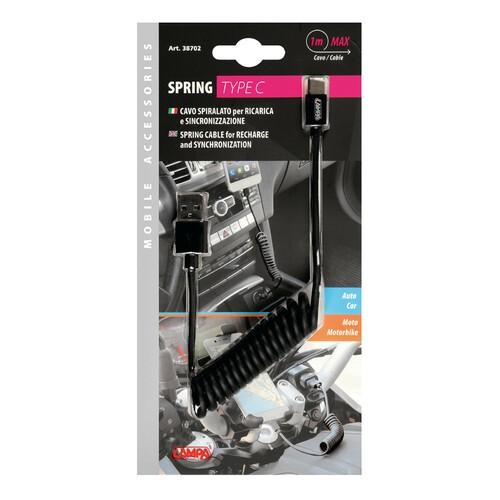 Cavo a spirale Usb Usb Type-C - 100 cm - Nero