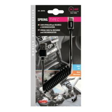 Cavo a spirale Usb Usb Type-C - 100 cm - Nero