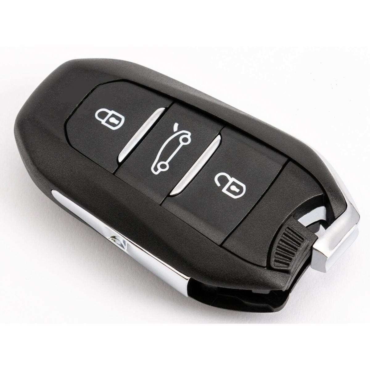 chiave guscio telecomando 3 tasti chiavi auto peugeot 208, 308, 3008