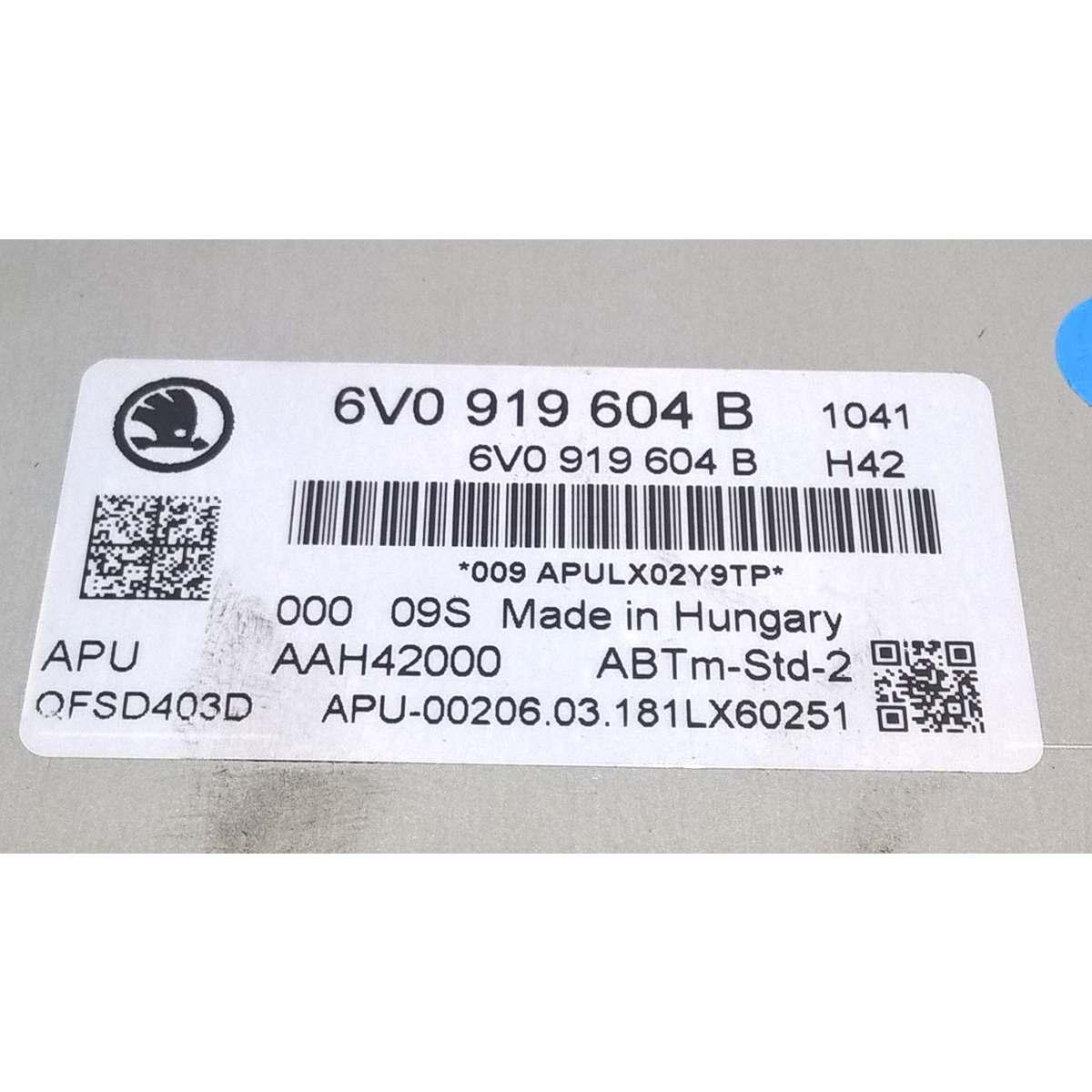 display autoradio skoda fabia 2018 6v0919604b