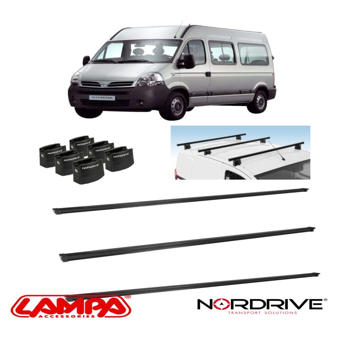 barre portatutto nissan interstar dal 2002 al 2010 nordrive 3 barre professionali