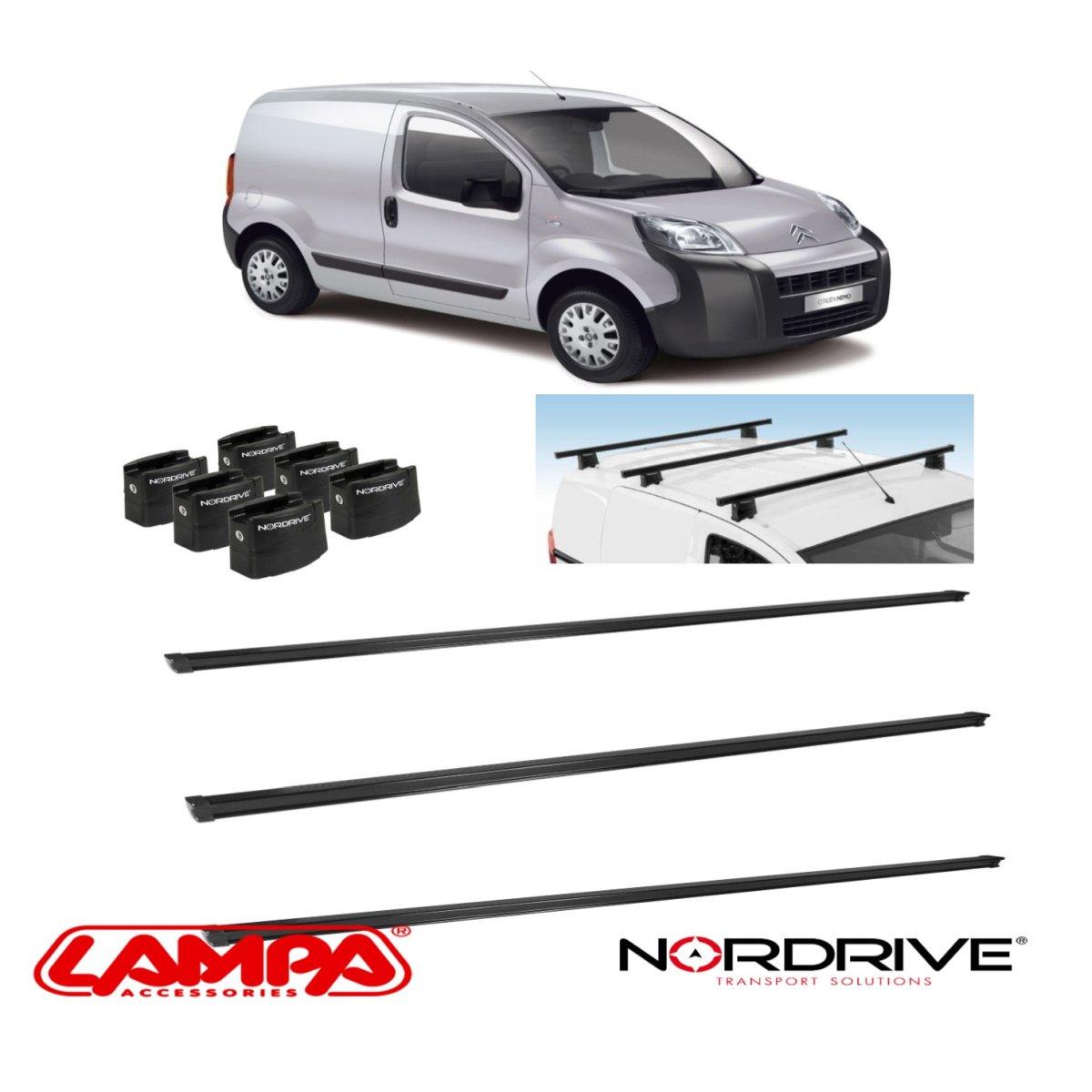 barre portatutto fiat fiorino nemo nemo dal 2008 al 2020 nordrive 3 barre