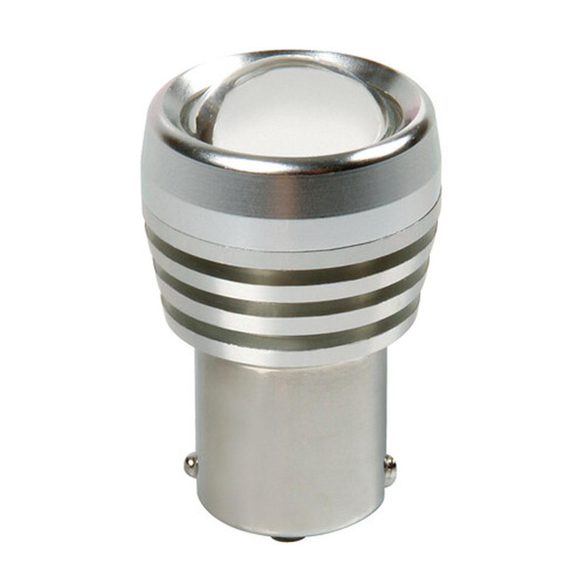 12V Mega-Led 5 - 2 super chips + 3 chips - (P21W) - BA15s - 1 pz - D/Blister - Bianco