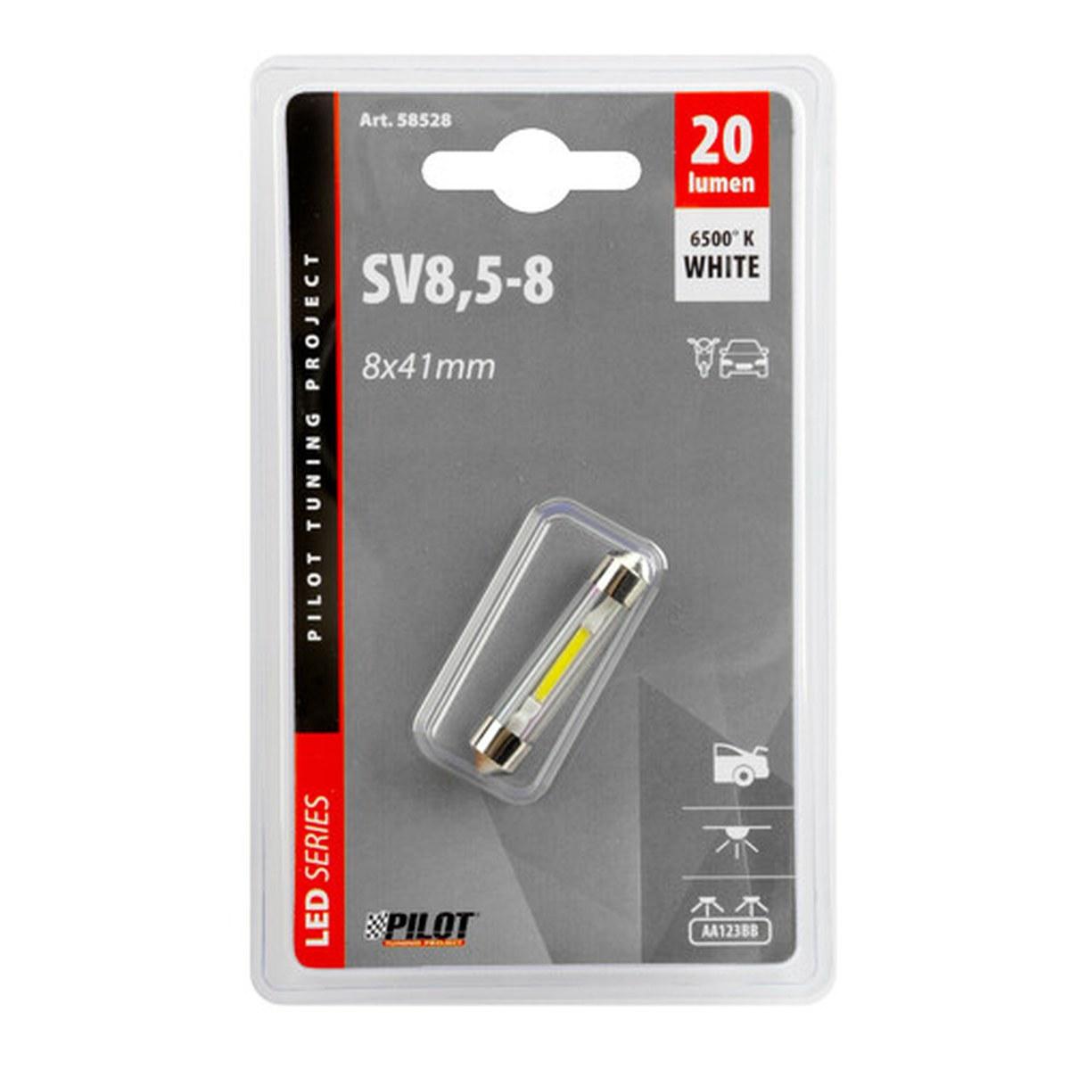 Mega-Led 9 - 1 SMD x 9 chips - 8x41 mm - SV8,5-8 - 12V - D/Blister - Bianco