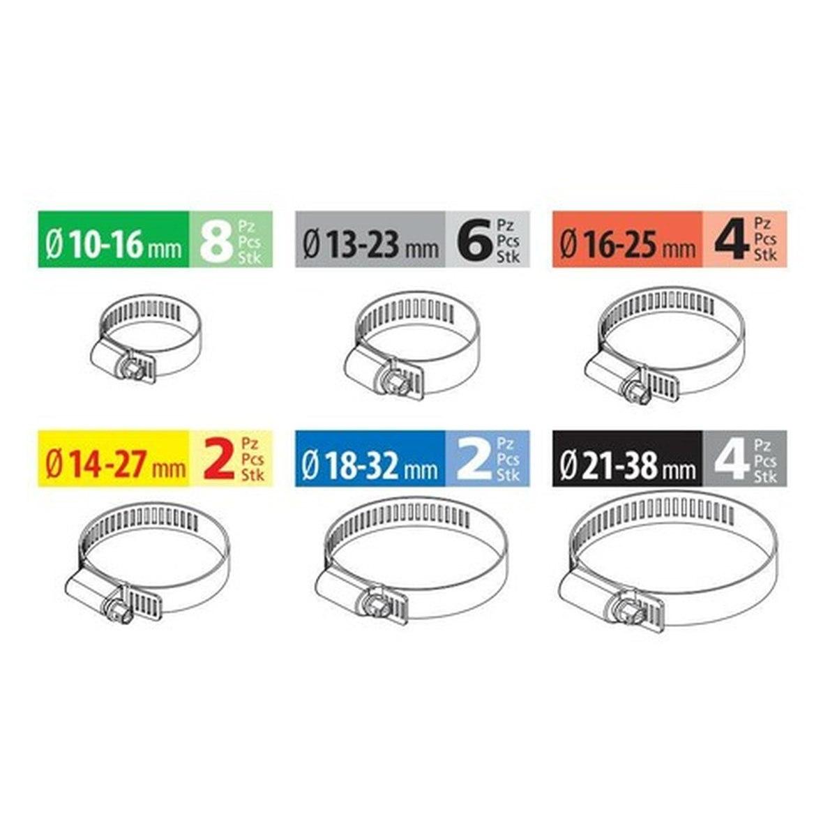 Kit fascette stringitubo in acciaio, 26 pz