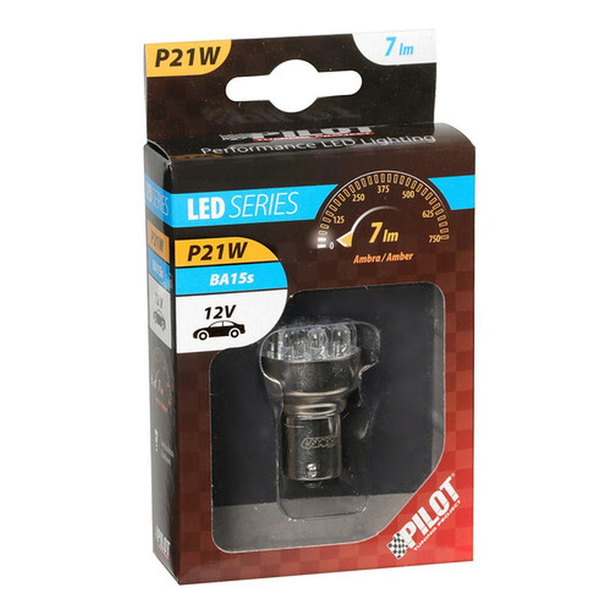 Lampada Multi-Led 11 Led - (P21W) - BA15s - 12V - Scatola - Arancio