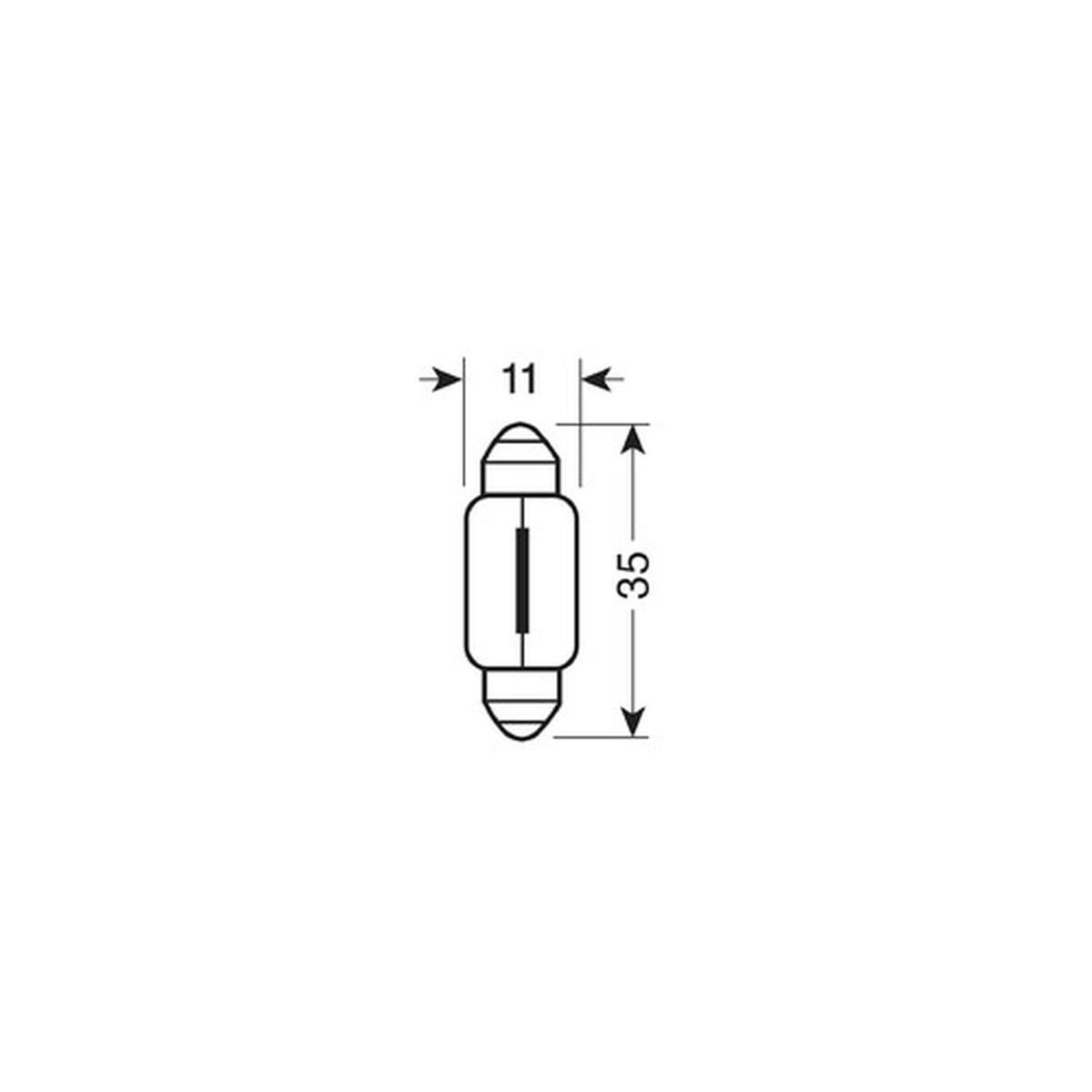 12V Lampada siluro - C5W - 11x35 mm - 5W - SV8,5-8 - 2 pz - D/Blister