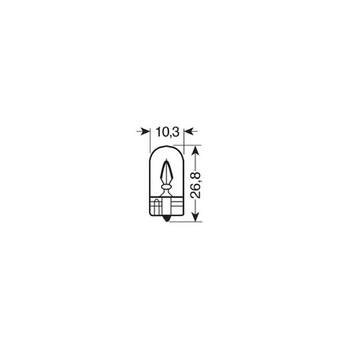 12V Lampada con zoccolo vetro - W5W - 5W - W2,1x9,5d - 2 pz - D/Blister