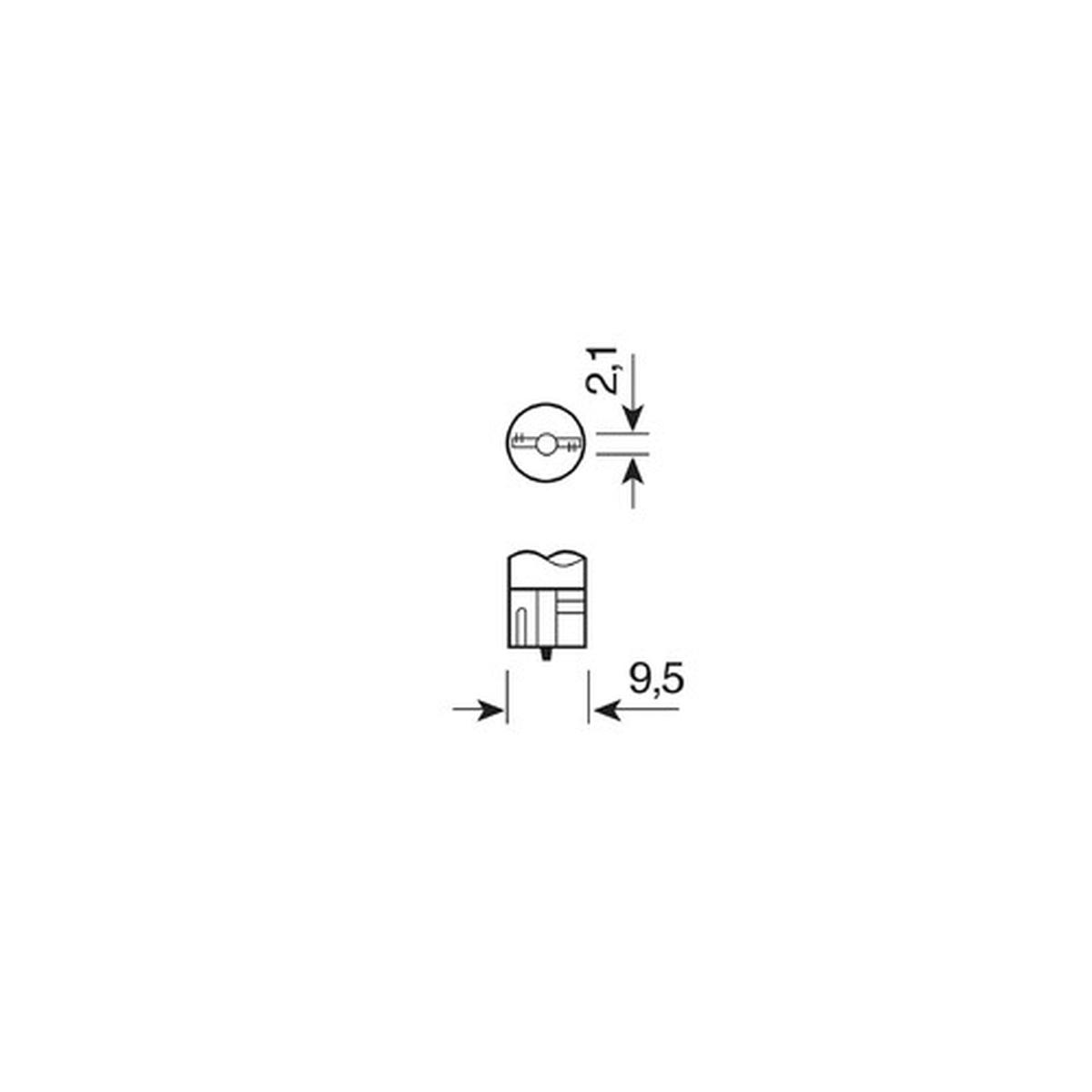 12V Lampada con zoccolo vetro - W5W - 5W - W2,1x9,5d - 2 pz - D/Blister