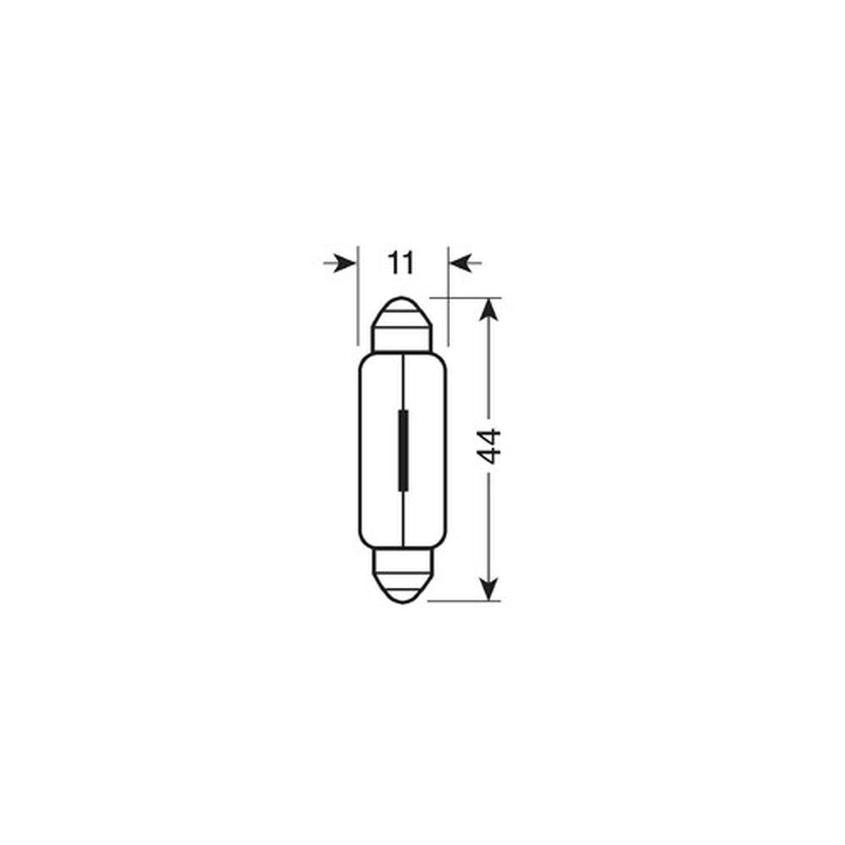 12V Lampada siluro - 11x44 mm - 10W - SV8,5-8 - 2 pz - D/Blister