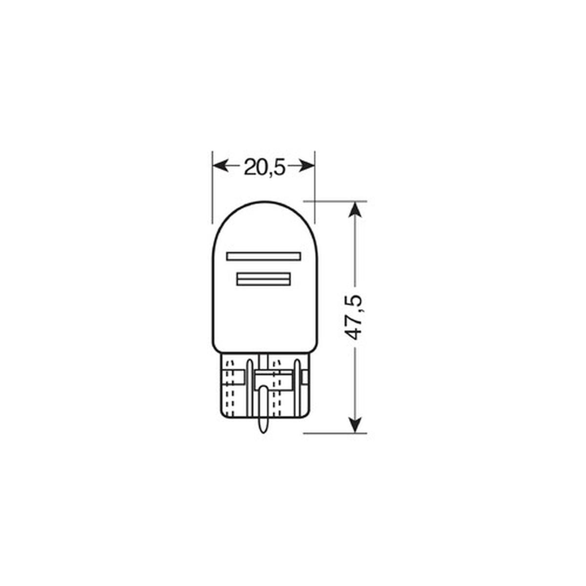 12V Lampada con zoccolo vetro - W21/5W - 21/5W - W3x16q - 2 pz - D/Blister