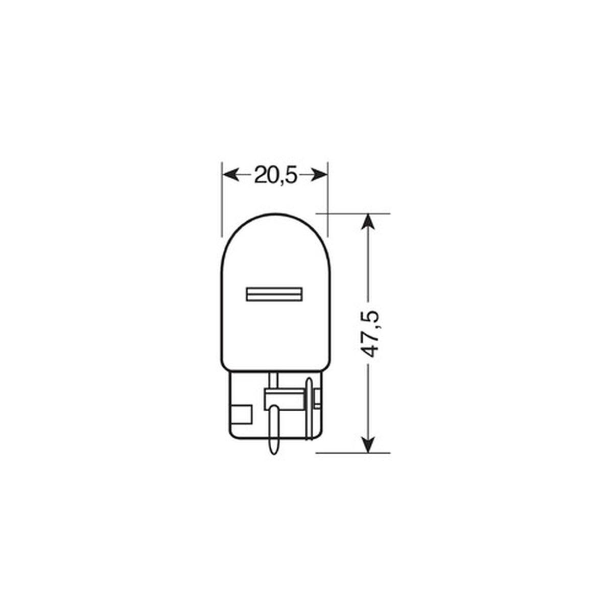 12V Lampada con zoccolo vetro - WY21W - 21W - W3x16d - 2 pz - D/Blister - Arancio