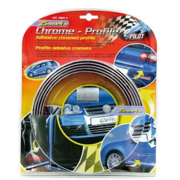 Profilo adesivo cromato - 4 m - 35 mm