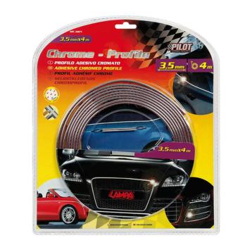 Profilo adesivo cromato - 4 m - 3,5 mm