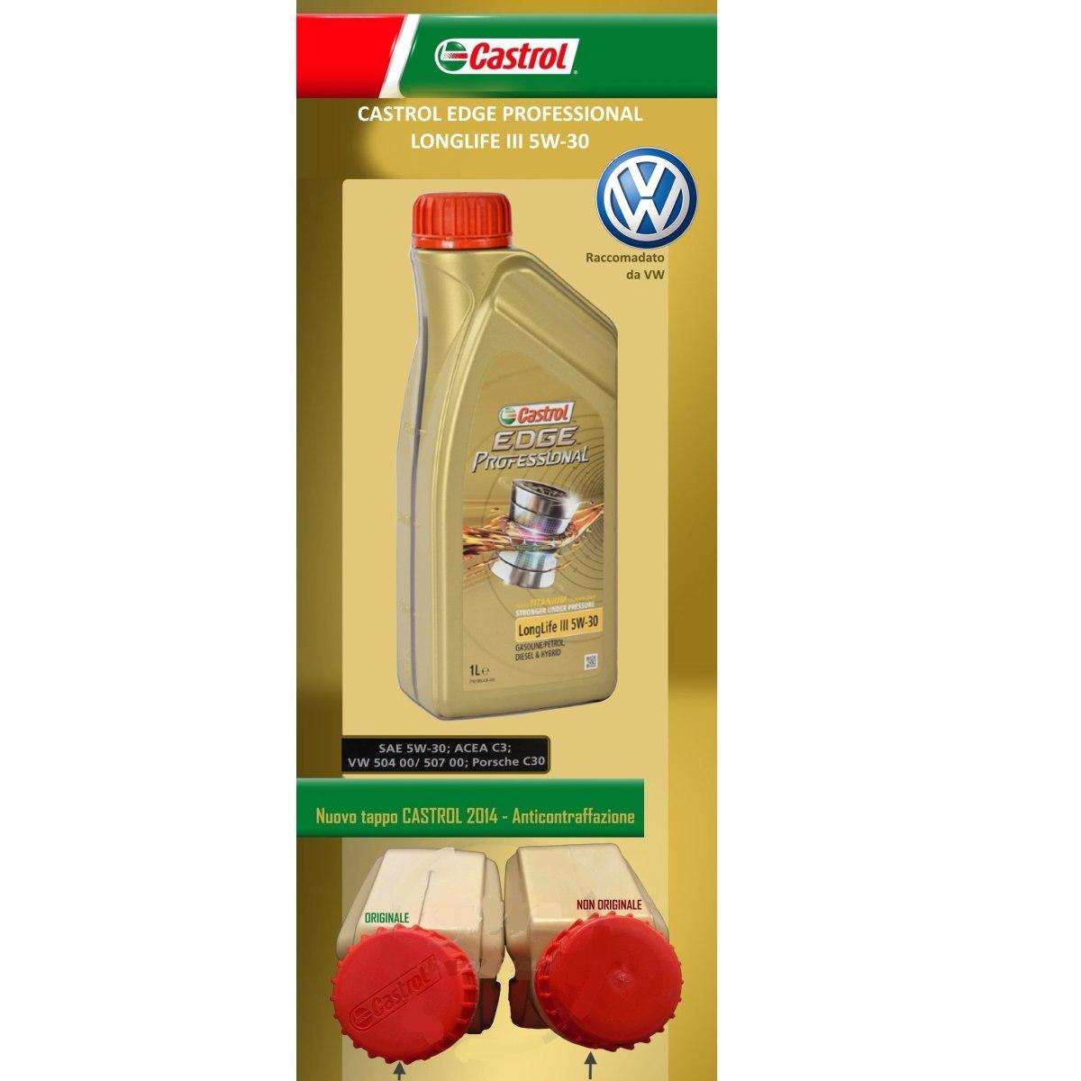 Olio motore castrol edge titanium fst longlife iii 5w30