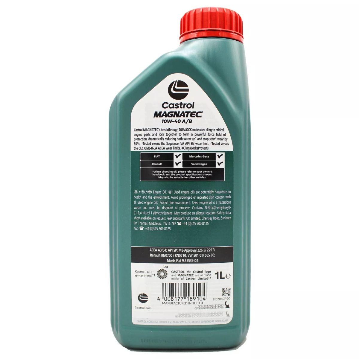 5 litri OLIO MOTORE ORIGINALE CASTROL MAGNATEC DIESEL 10W-40 B4