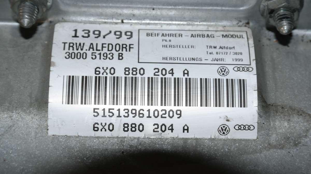 Volkswagen lupo 1000 bz airbag passeggero trw 6x0880204a