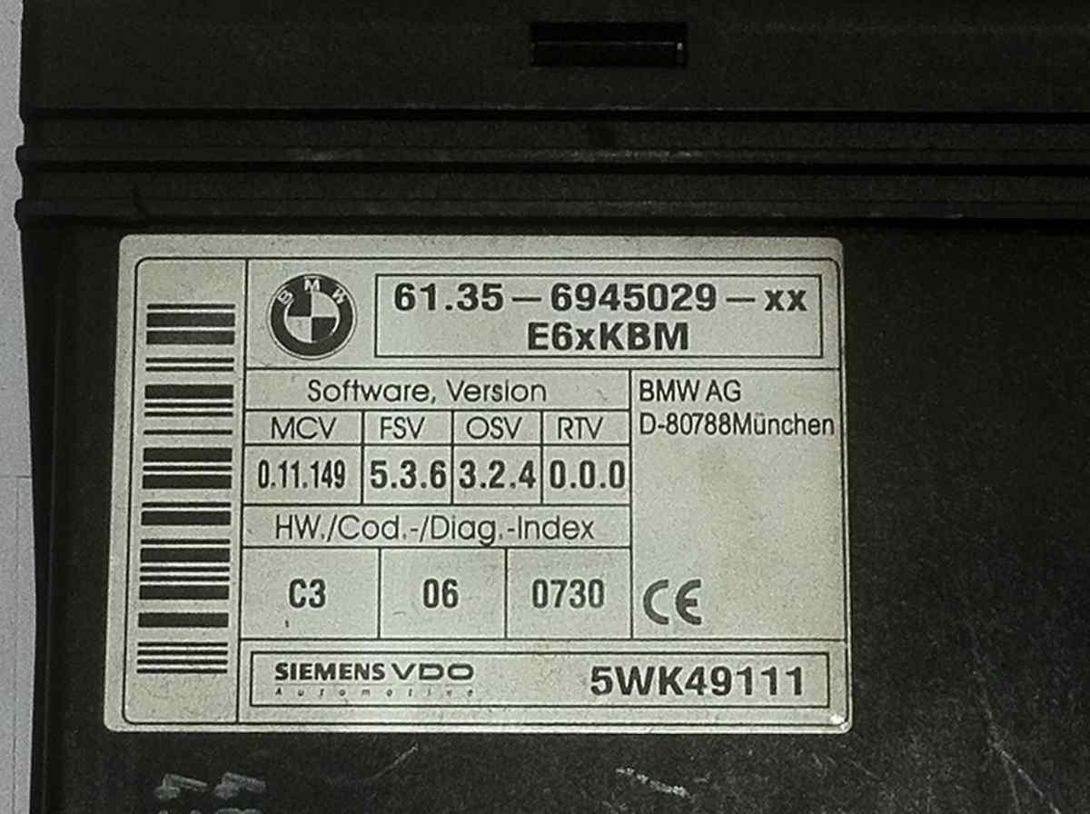 61356945029 CENTRALINA ECU CARROZZERIA BMW 530 2006 <br />